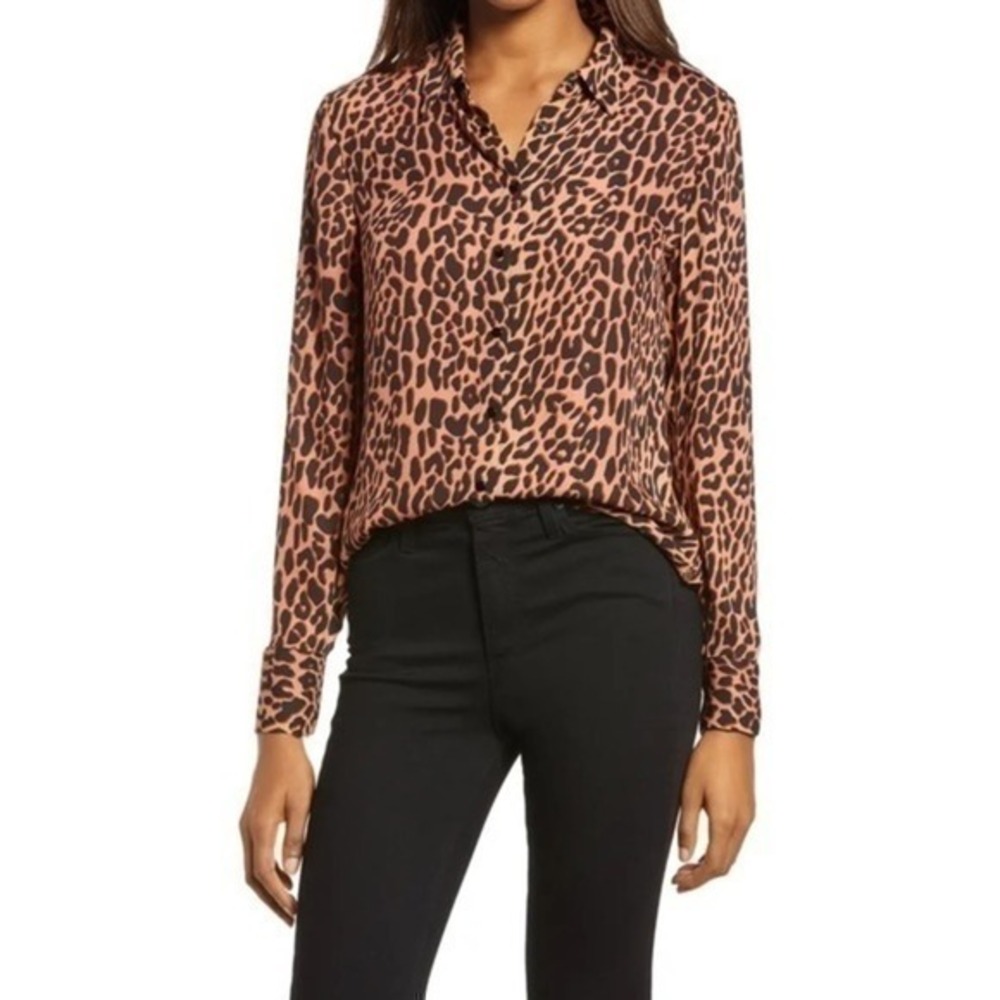 Scotch & Soda Starwatcher Leopard Animal Print Button Up‎ Shirt Size S NWT